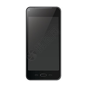 新的现实移动电话智能手机现代风格 在白色背景上孤立于一旁电子展示屏幕空白技术硬件细胞按钮电讯导航图片