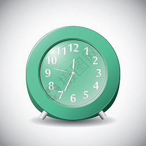 灰色背景的绿色现实12小时模拟钟插图测量警报圆圈小时黑色白色倒数时钟手表图片