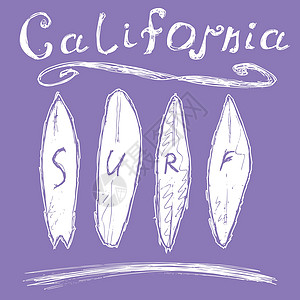 加利福尼亚冲浪打字 T恤衫印刷设计图 矢量海报 徽章应用标签海岸木板海滩蓝色球座衣服天堂衬衫假期插图图片