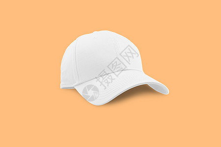 孤立的时装和体育白帽棉布网球帽子头盔安全广告运动太阳帆布衣服图片