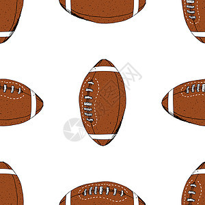 足球 橄榄球 无缝篮球图案手画草图 矢量插图墙纸涂鸦球鞋带团队大学手绘打印游戏运动邮票图片