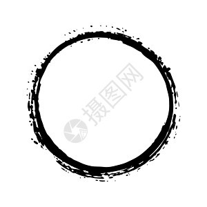圆形框架 粗体纹理手画元素 白底孤立的矢量插图刷子横幅圆圈电脑绘画涂鸦画笔草图边界划痕图片