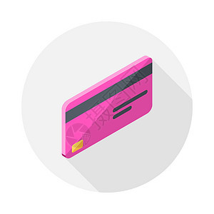 粉红右侧视图图标矢量等量取款机信用卡债务塑料小样花费技术贷款插图信用图片
