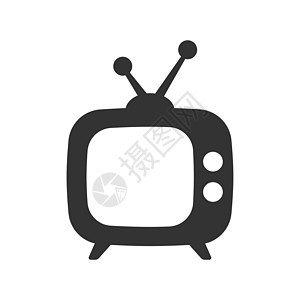 Retro tv 设置黑色矢量图标图片