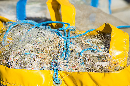渔网捕鱼网捕手海洋绳索材料工具配饰黄色渔网图片