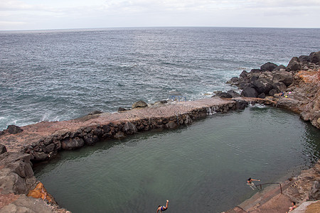在亚速尔群岛上行走 发现亚速尔州Sao Jorge岛喷气海滩鸭子海洋绣球花蓝色全景鲸目公园池塘图片