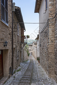 意大利托斯卡尼的典型街道建筑学旅游咖啡店游客餐厅石头建筑历史性庭院古董图片