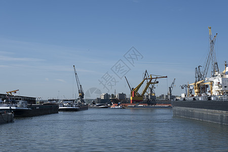 船厂起重机桥集装箱货船和货机的物流运输商业工作加载送货货轮后勤框架货物货运城市图片