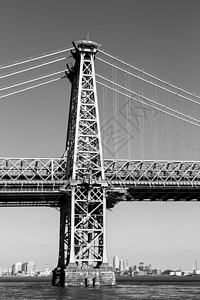 纽约Manahattan威廉堡大桥支柱城市光束建筑学体重建筑工程跨度景观天际地标图片