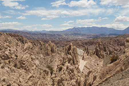 阿根廷西北地区山脉编队游客峡谷路线沙漠跳蚤拉丁地质学岩石图片