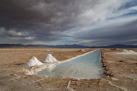 阿根廷的盐水吸引力岩石水池治疗反射拉丁矿物旅行白色图片