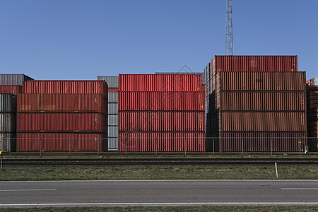 港口的集装箱堆积物 工业背景图片
