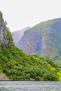 挪威美丽的山地和峡湾景观 挪威的奥兰斯福德索格涅夫霍德山脉岩石天气海景旅行全景风景爬坡远足蓝色图片