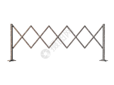 带柱子的可延伸金属屏障手风琴护栏路线栅栏网格灰色格栅背景图片