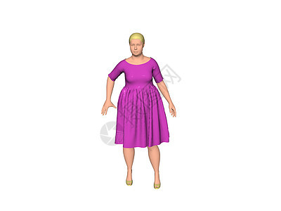 穿红裙子的有体性女人小子棕色毛衣头发绿色曲线运动鞋女孩女性肥胖图片