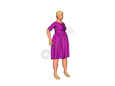 穿红裙子的有体性女人女孩棕色女性肥胖女子毛衣绿色小子运动鞋头发图片