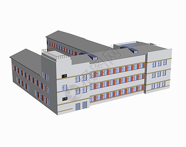 大型旧行政大楼 有几行窗口学校军营出租公寓建筑住宅图片