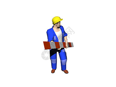 建筑工地的工人穿着工服男性男人数字建筑工人道路黄色工作裤雨衣蓝色安全帽图片