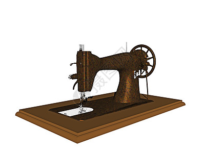 缝纫的简单工业缝纫机剪裁木板拼接金属皮带驾驶风扇图片