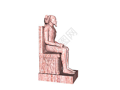 埃及巨石雕像 一位法老的王位上粉色胡须统治者王座传统石头国王宗教花岗岩图片
