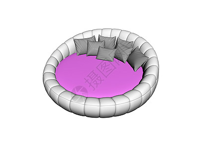 带枕头的大圆圆床涂鸦宝石银行出处圆沙发图片