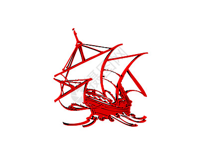 船舶和游艇的红色标志钢笔画海洋姿势乐趣漫画图片