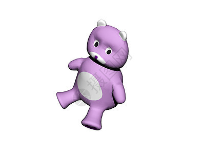 育婴时的紫色泰迪熊棕色房间拥抱毛皮玩具漫画毛绒儿童孩子粉色背景图片