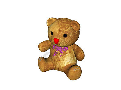 棕色泰迪熊玩孩子纽扣眼玩具熊娃娃房间毛皮玩具背景图片