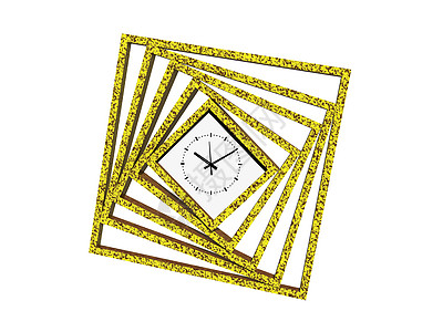 由扭曲框架制成的金圆钟讯息草稿金属时代图片