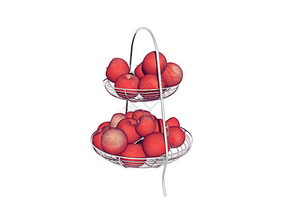 带新鲜果实的金属架和炉渣红色矿物质水果仁果维生素园艺食物图片
