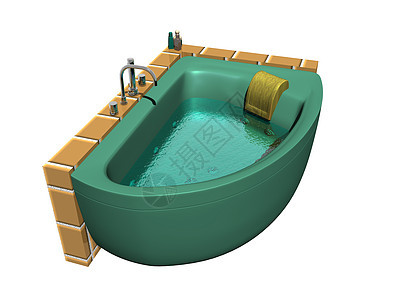 绿色龙卷风浴缸 有水龙头龙头淋浴洗澡娱乐漩涡背景图片