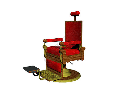 理发师的红色可调整椅凳子液压棕色力学理发椅靠背座位装潢木椅家具图片