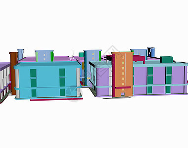 城市内大型多彩住宅区大学建筑酒店圆顶综合体高楼背景图片