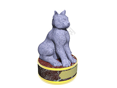 墓碑上石猫雕像的雕像花岗岩插画动物石头爪子艺术品蓝色数字塑像图片