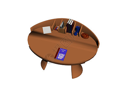 配备用具的Oval办公桌抽屉棕色办公家具家具实木粮食桌子图片