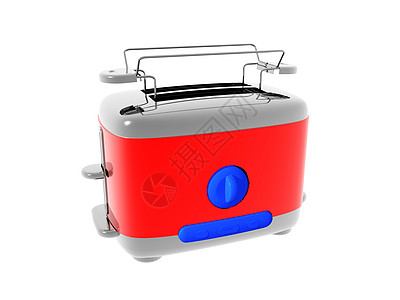 红烤面包机 加上面包卷的拖斗早餐面包金属加热厨房电器背景图片