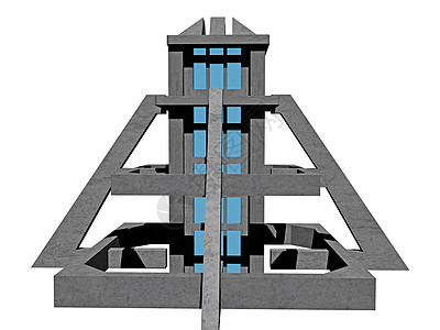 有蓝色玻璃玻璃窗的前瞻性建筑金属摩天大楼文化辉光外国图片