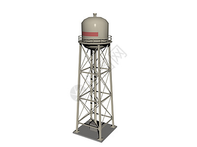 高钢板上的储水罐水管水箱网格金属水塔灰色图片