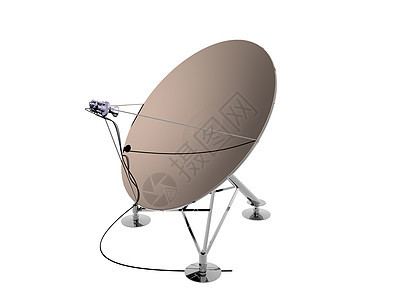 带有电缆和接收器的金属天线电子产品盘子接待卫星技术间谍天文学信号背景图片