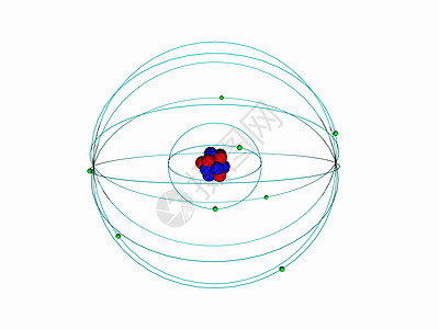 带有核心和电子的简单原子模型轨道科学蓝色环绕研究力量原子核图片