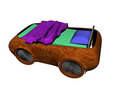 床单式汽车形式的煤炭卧室车轮婴儿床敞篷车苗圃枕头羽绒被床垫图片