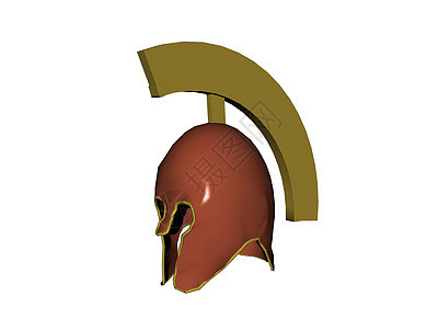 金子士兵的金头盔有羽流衣服制服保护帽子头部钢盔图片