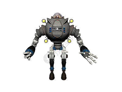 有四肢的金属机器人力量巨人关节格斗机灰色钢铁机械图片