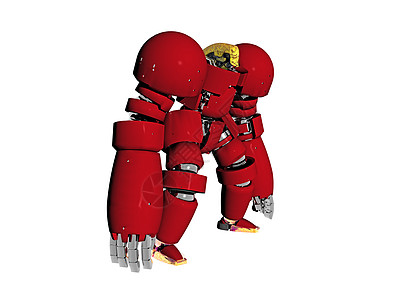 红色巨型机器人在运行中关节巨人格斗机钢铁金属力量机械图片