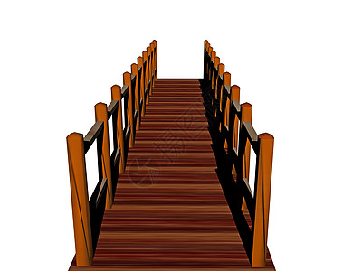 横跨水体的棕色木桥栏杆拱桥木板金属过渡格栅图片