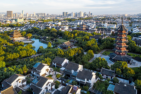 中国苏州老城区 古典古董建筑吸引力房屋风景传统树木旅行天线游客住宅遗产图片