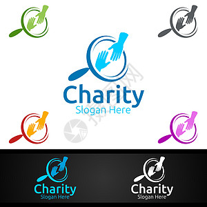 查找用于自愿教会或慈善捐赠的援助之手慈善基金会创意标志图片