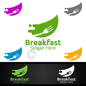 餐馆 咖啡厅或在线餐饮提供快餐快餐供应服务Logo厨房酒吧首席速度食谱标识导游摩托车早餐插图图片