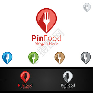 Pin健康食品贴板模版 用于菜单餐厅或咖啡厅 叉子 勺子和叶叶的有机矢量设计餐饮早餐身份生态品牌烹饪厨房翅膀饮食送货图片