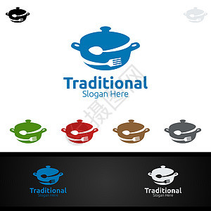 餐馆或咖啡厅传统食品标准Logo餐饮婚礼厨师叶子网络标识饮食食堂推广早餐背景图片